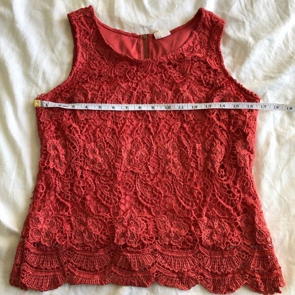PINK Lace Crochet Tank Top - Picture 8 of 9